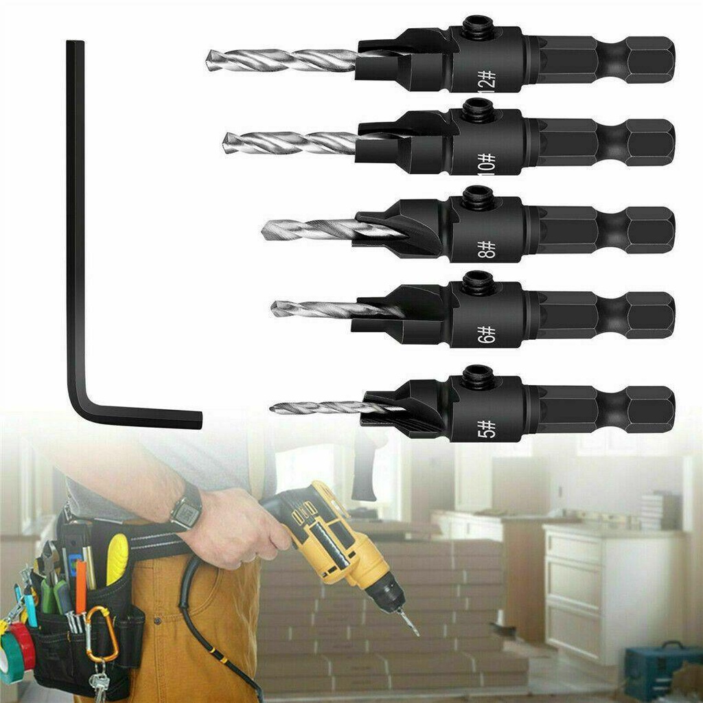 Bộ 5 Mũi Khoan Gỗ Chất Lượng Cao Có Thể Điều Chỉnh