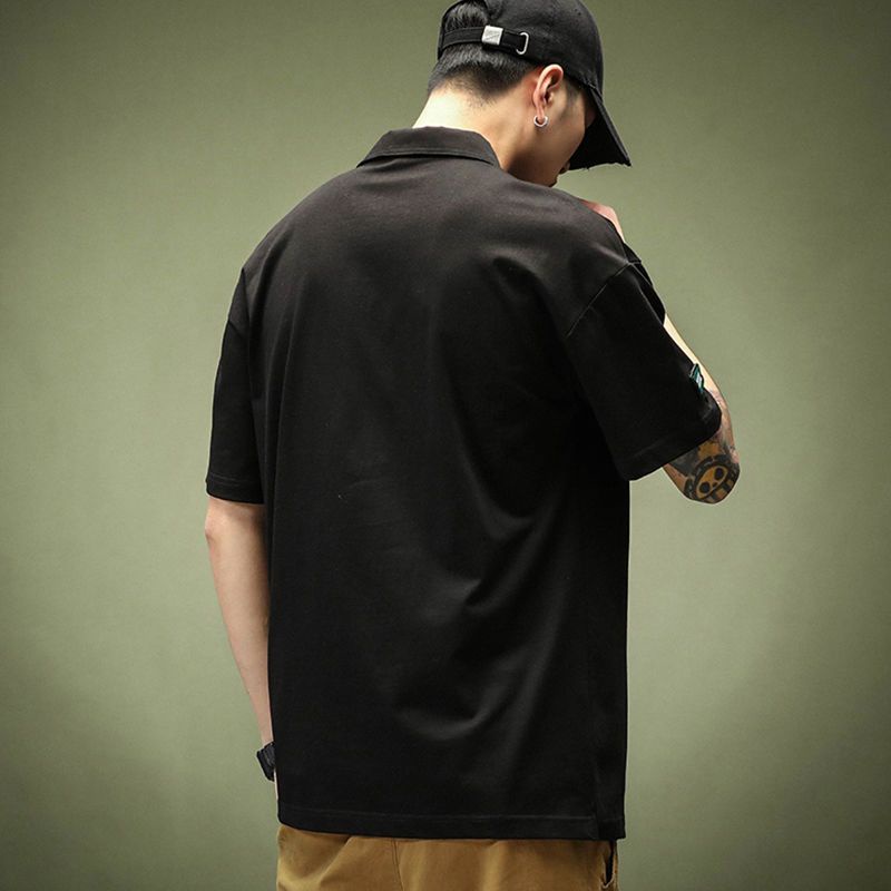 Áo palo nam  Polo trắng Áo Polo kẻ có cổ nam Áo thun polo cổ rộng phong cách hàn quốc | polo mlb nam Có sẵn trong màu trắng và đen món quà tốt cho bạn trai