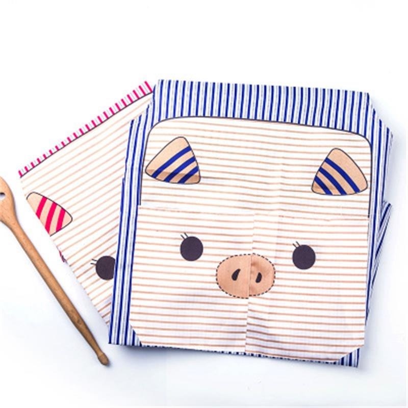 Tạp Dề Không Tay Chống Thấm Nước Chống Văng In Hình Heo Hoạt Hình Dễ Thương Có Túi Tiện Lợi Cho Nhà Bếp