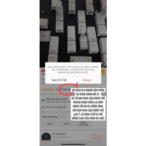 Tinh chất The Ordinary Niacinamide 10% + Zinc 1% - Giảm mụn thâm - D2 authentic