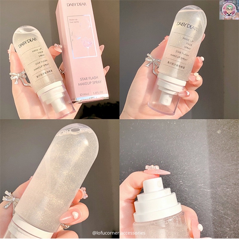 Chai xịt khoá lớp nền trang điểm có nhũ DAISYDEAR