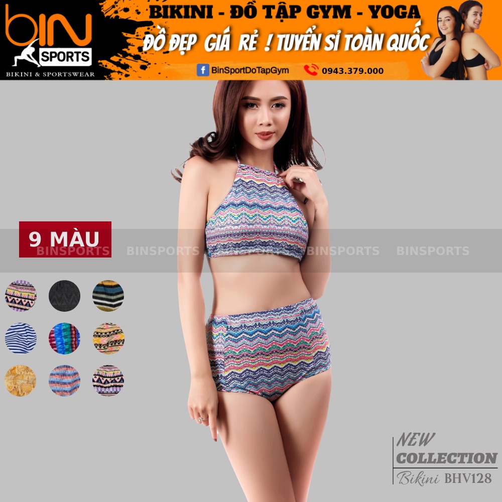 Bikini Bộ Bơi Nữ Yếm Đùi Hai Mảnh Freesize Bin Sports BHV128 v2