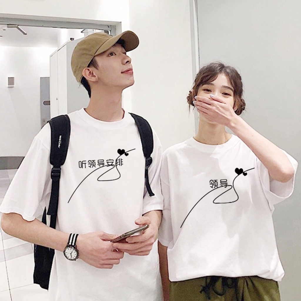 Áo thun đôi nam nữ vải cotton, áo phông đôi nam nữ unisex in họa tiết chữ hàn quốc phom rộng