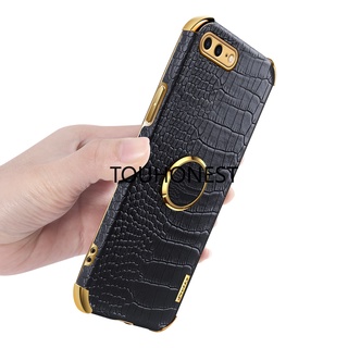 Ốp Lưng Điện Thoại Mềm Dành Cho Casing For iPhone 14 Pro Max Case For iPhone 7 Plus Case For iPhone 8 Plus Case For iPhone SEE Crocodile Pattern Soft Leather Ring Phone Case