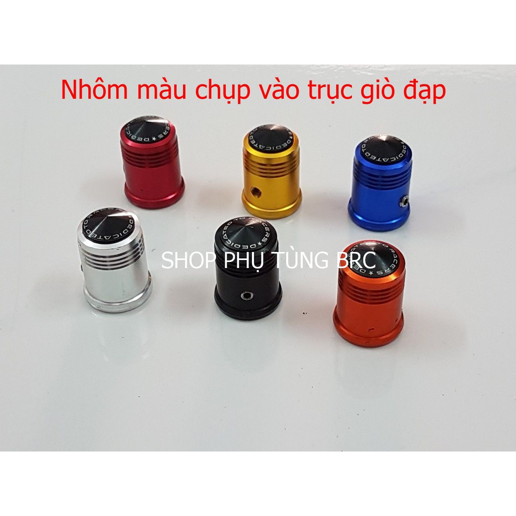 Nhôm màu chụp vào trục giò đạp xe hãng HONDA, YAMAHA ( SL: 1 cái )