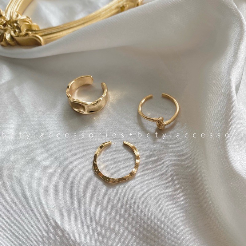 Set nhẫn 3 chiếc Teri phong cách hàn quốc (2 màu)