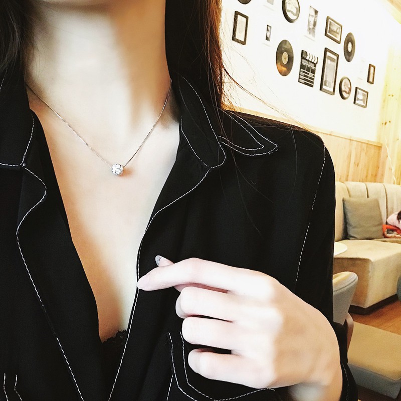 Dây Chuyền Bạc TNC JEWELLERY Mặt Quả Cầu Đính Đá Cắt Phay Cho Nữ