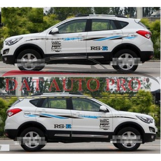 Tem dán Thân xe oto WRC RSR sport màu Trắng-đỏ.