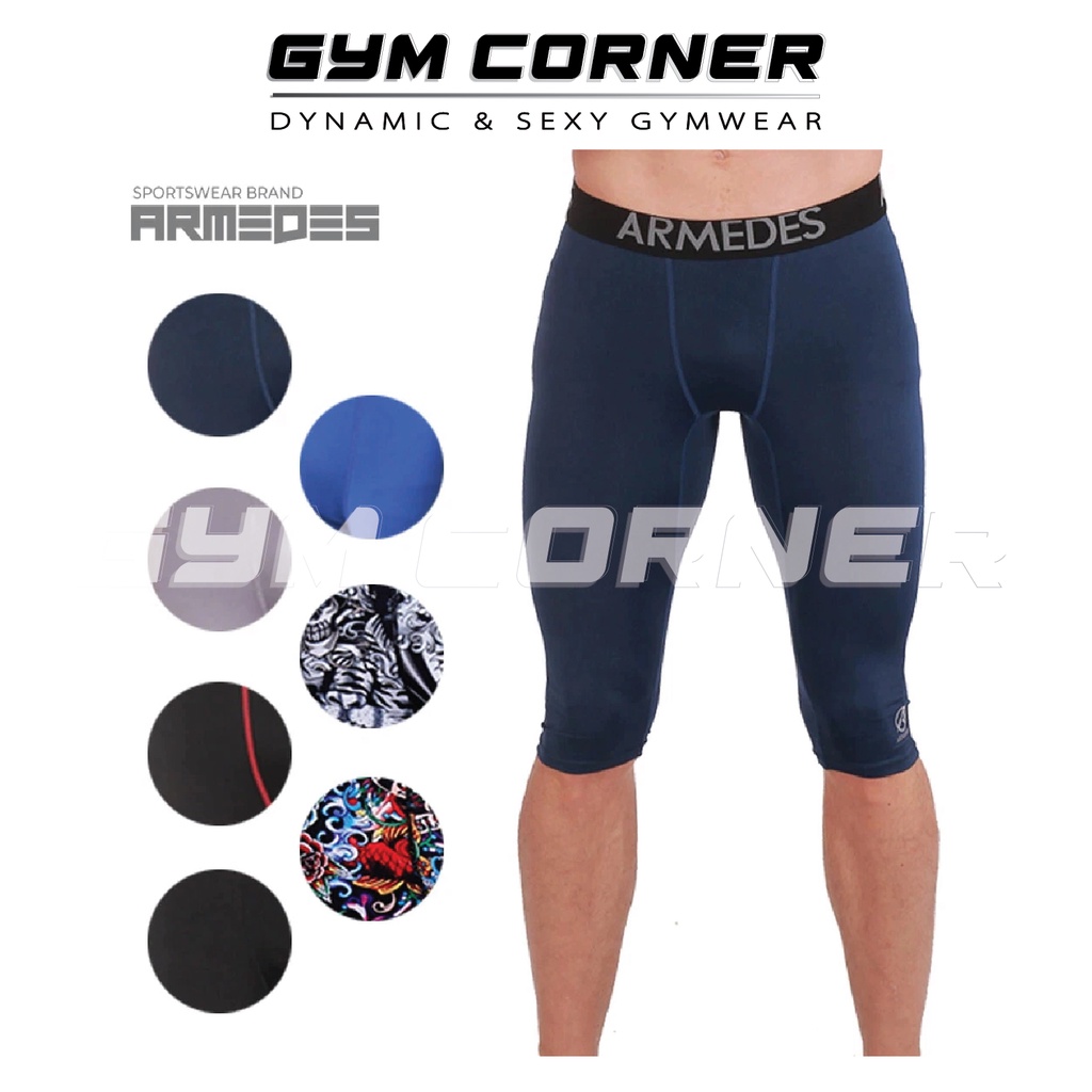 Quần legging Nam bó Cơ lửng 3/4 Pro Combat Nhật Bản co giãn 4 chiều tập gym, chơi bóng rổ, chạy bộ, đạp xe, leo núi