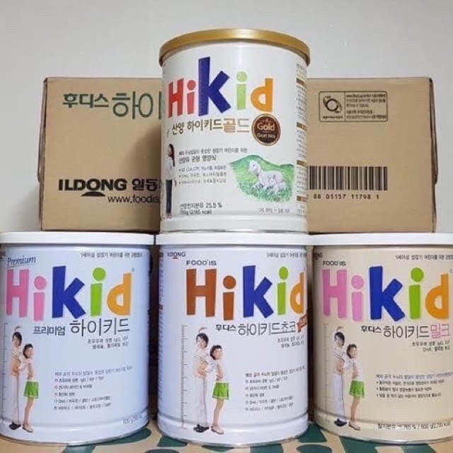 Sữa Nội địa Hàn HIKID Vani, socola, tách béo, dê núi date 2020