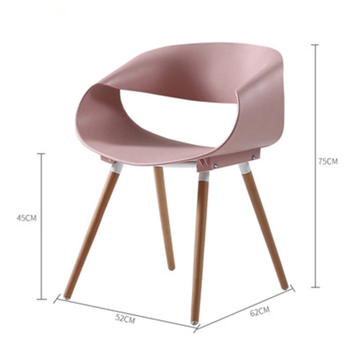Ghế nhựa đúc trứng cuộn độc lạ chân gỗ chắc chắn trang trí quán cafe - Ghế ăn, Ghế coffee decor nhà hàng, spa đẹp
