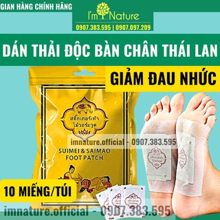 10 Miếng Dán Thải Độc Chân Thái Lan Lanna Foot Patch - Thải Độc Lòng Bàn Chân Giảm Nhức Mỏi Ngủ Ngon