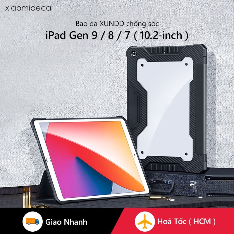 Ốp lưng XUNDD iPad Gen 9 / 8 / 7 ( 10.2-inch, 2021/2020/2019 ) Chống trầy, Chống sốc, Viền TPU, Chống cong iPad