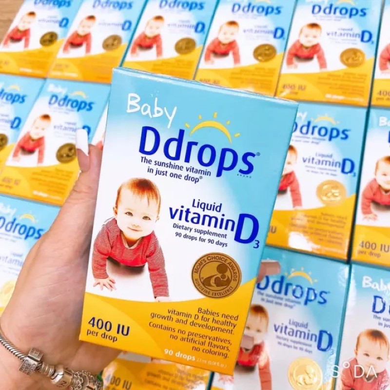 Vitamin D3 Ddrop 90 giọt,thực phẩm bổ sung dành cho bé sơ sinh từ 0 tháng tuổi ,Mỹ