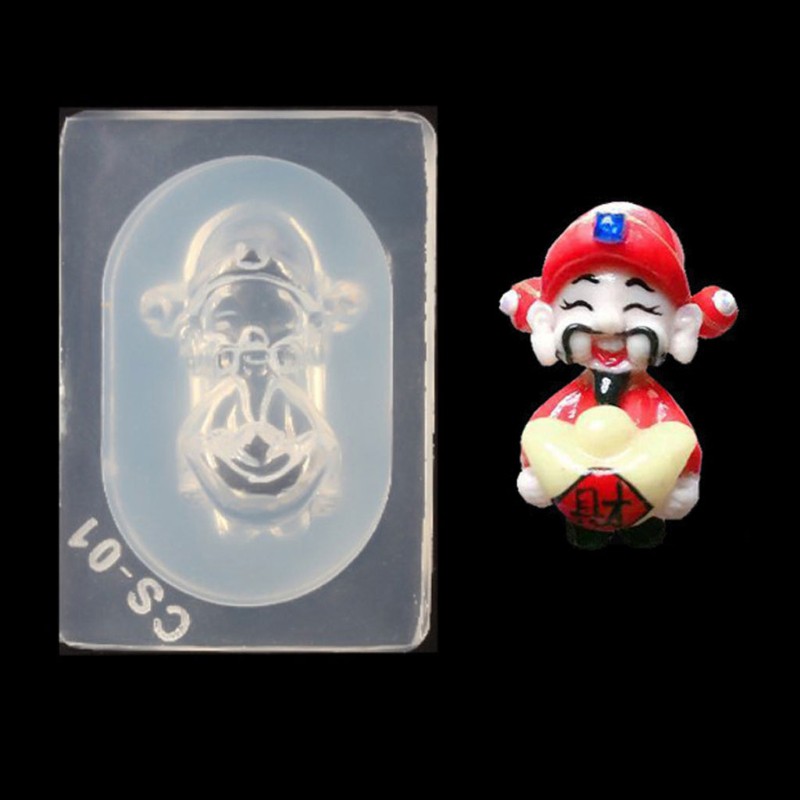 KING God of Wealth 3D Carving Nail Art Silicone Mold Lucky Cat Charm Resin Mold Craft