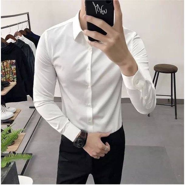 MUA LẺ GIÁ SỈ - Áo sơ mi cotton lụa mịn màu trắng