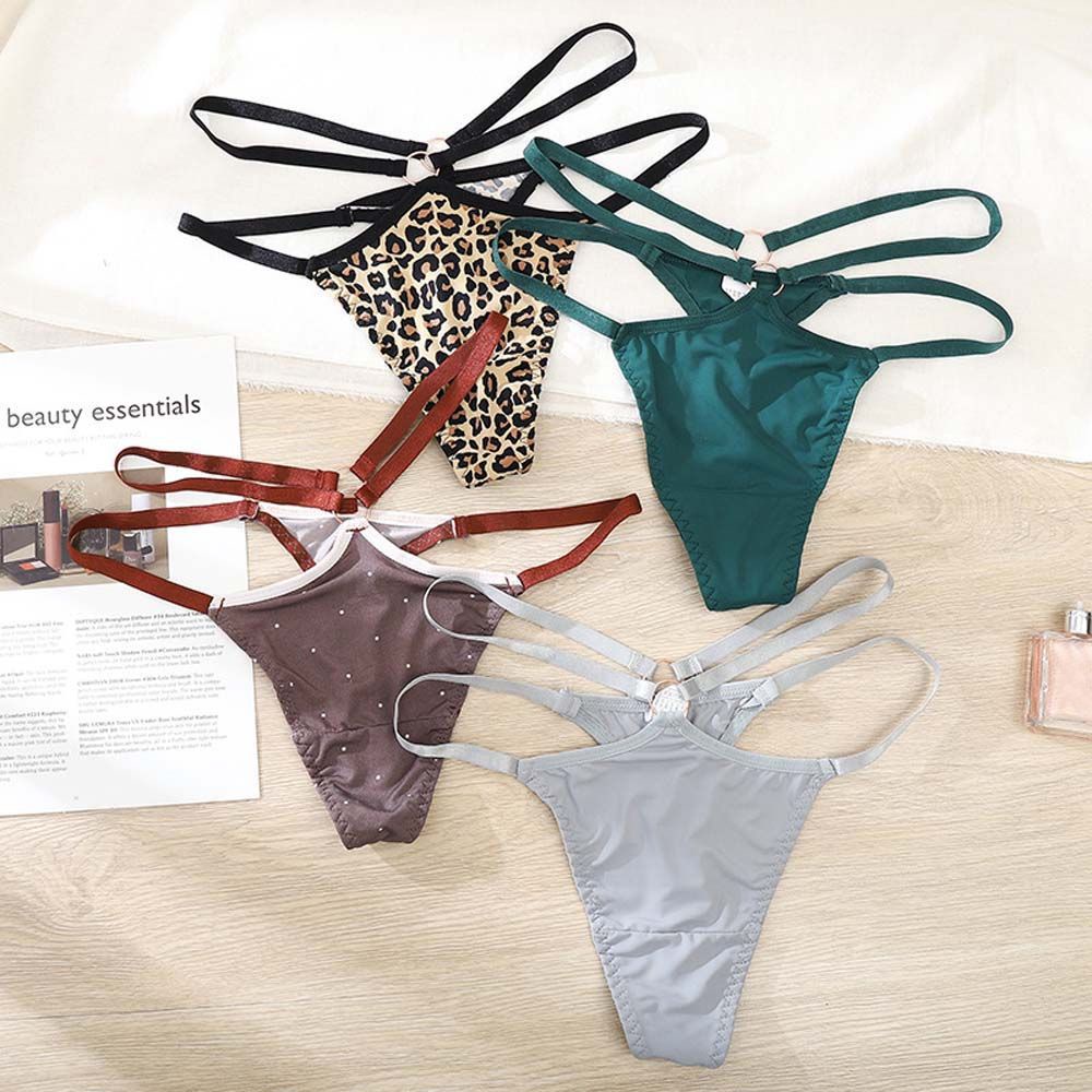 Quần Lót Cotton Lụa Lạnh Không Đường May Màu Sắc Trơn Họa Tiết Da Báo Gợi Cảm Cho Nữ