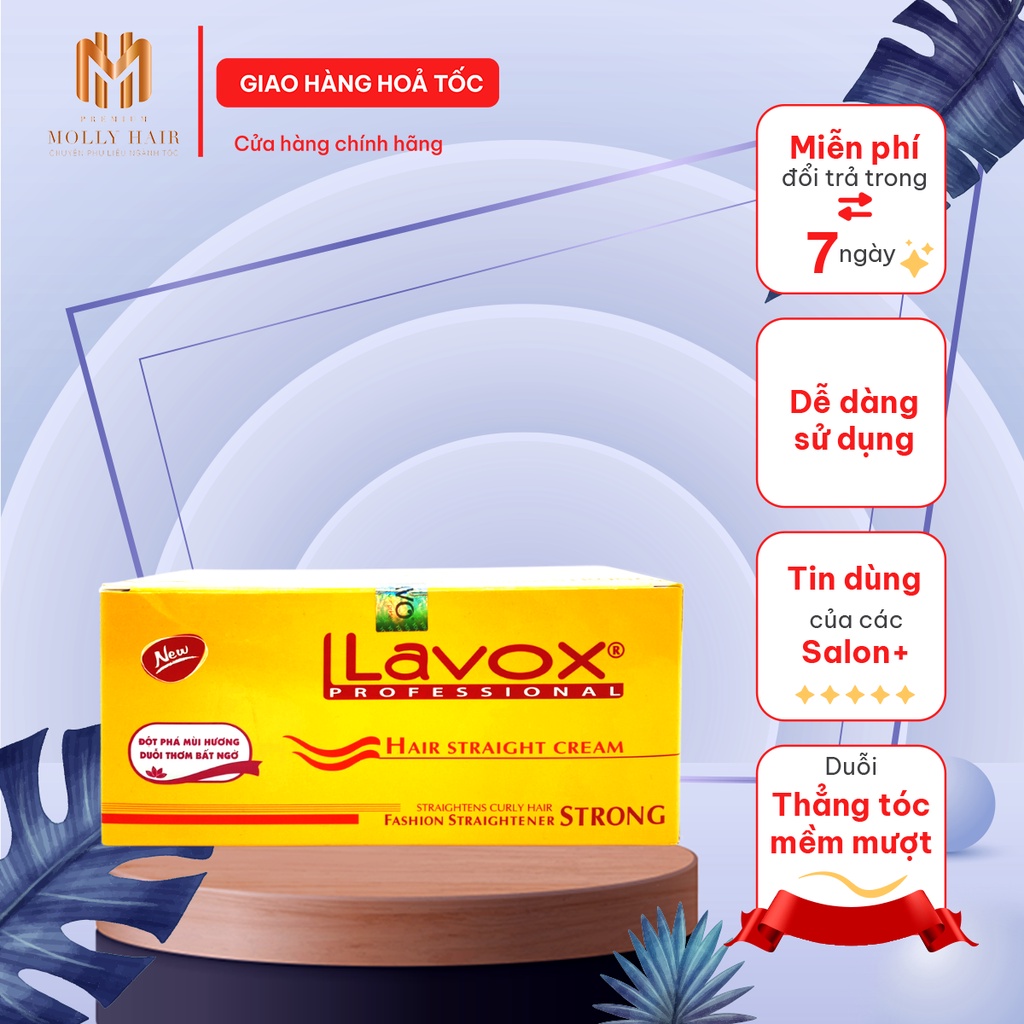 Thuốc duỗi tóc MollyHair Lavox đột phá mùi hương, dành cho việc duỗi tóc trung bình, yếu, dễ dàng sử dụng tại nhà 500ml