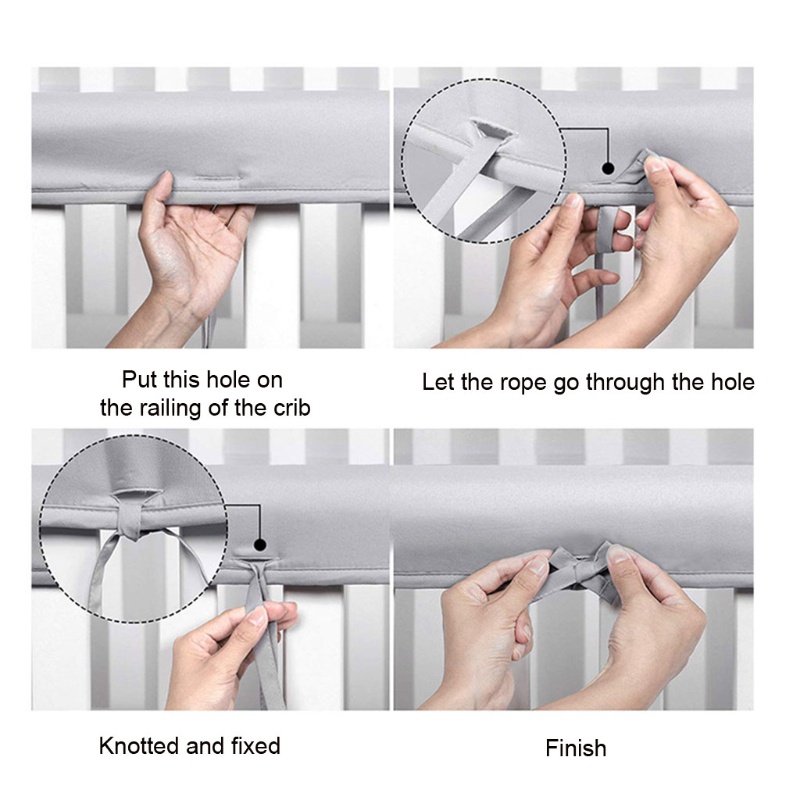 Bộ 3 Đệm Bọc Thành Nôi Mềm Mại Thoáng Khí Cho Bé