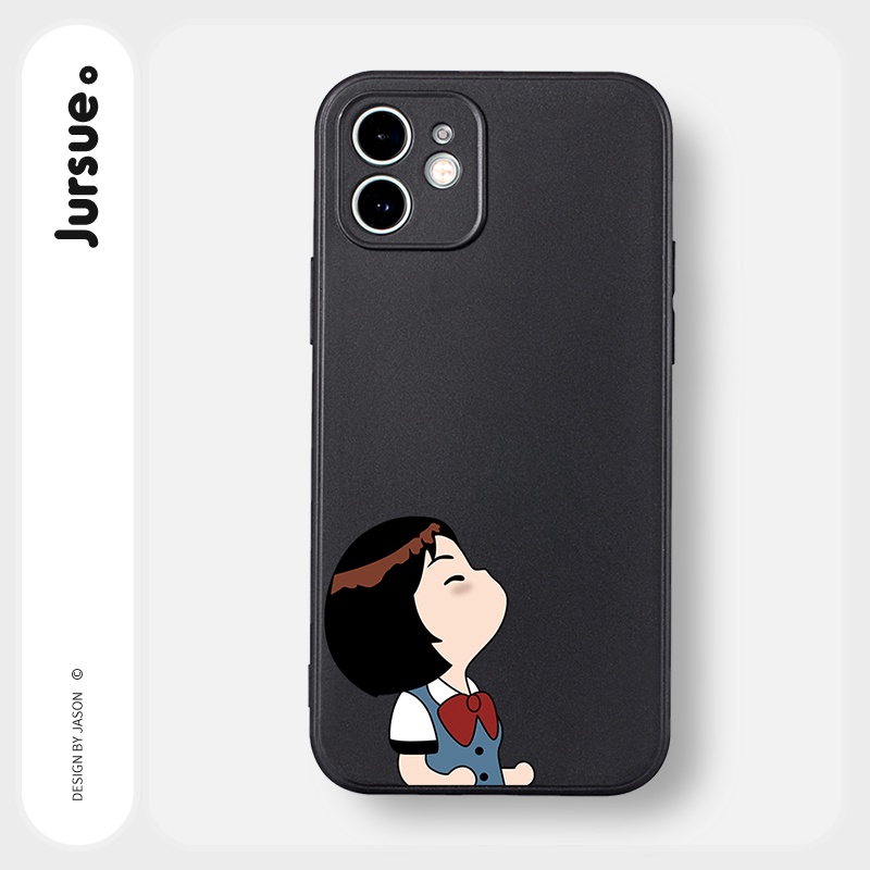 Ốp lưng JURSUE mềm hoạt hình cặp đôi dễ thương đẹp cho iPhone 13 12 11 Pro Max SE 2020 X XR XS ip 8 7 6 6S Plus kute Y36