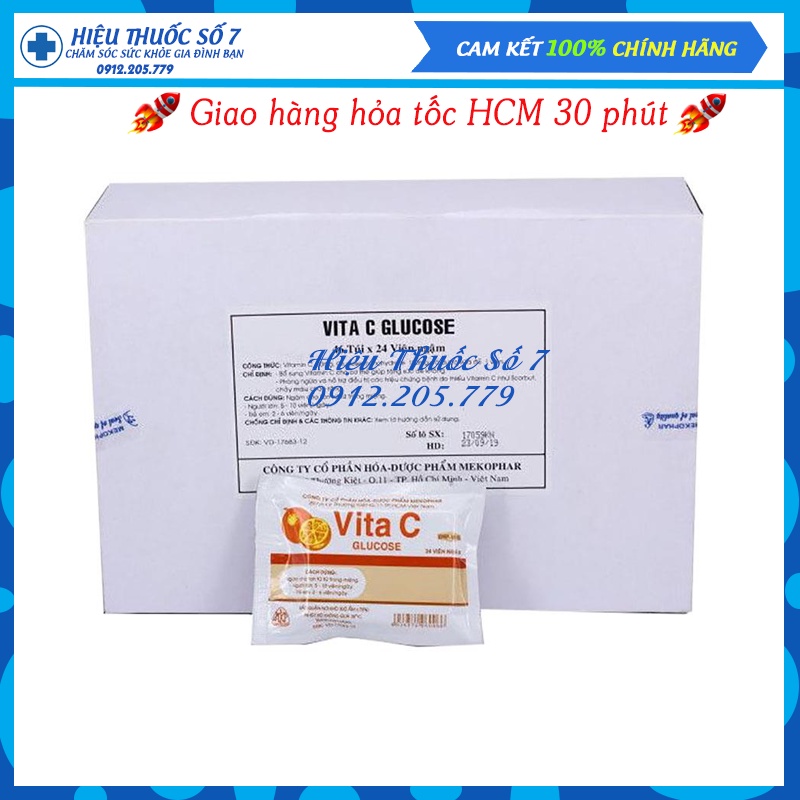 Viên ngậm vitamin C - Vita C Glucose gói 24 viên ngậm