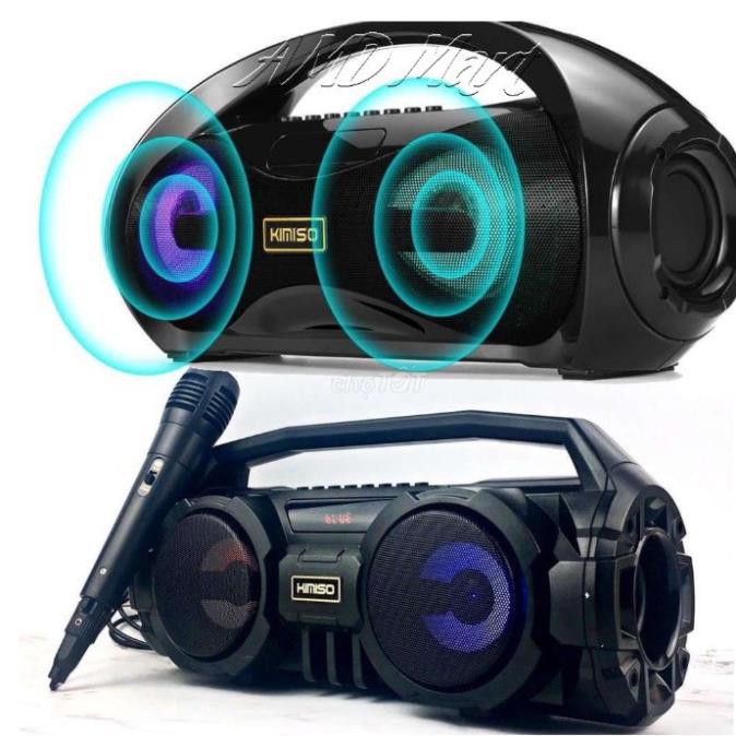 Loa Bluetooth Karaoke Xách Tay Kimiso KM S1 và S2 Tặng Kèm 1 míc hát có dây cắm trực tiếp âm bass hay
