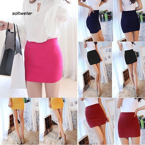 Chân váy bút chì ngắn màu trơn thời trang nữ tính