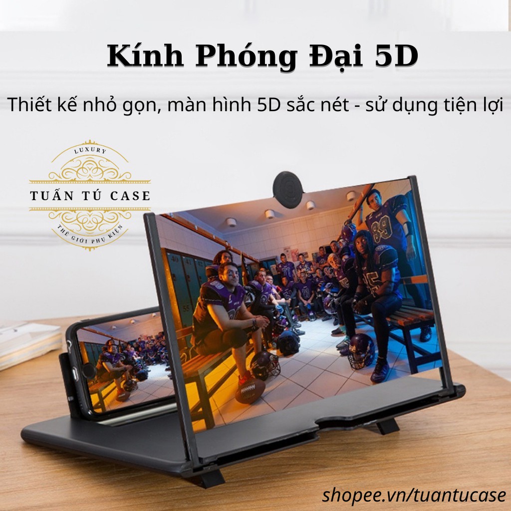 Kính phóng to màn hình điện thoại 5D Cao Cấp - Kính phóng đại màn hình điện thoại sắc nét không nhòe không đau mỏi mắt