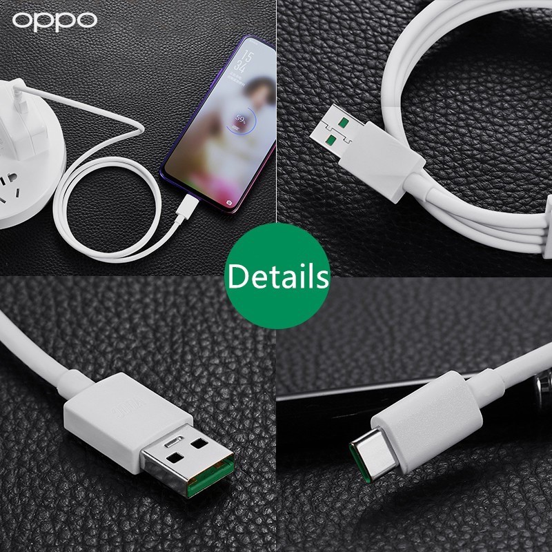 Bộ chuyển đổi bộ sạc OPPO VOOC 100% Bộ chuyển đổi USB 4A chính hãng với 1m cáp USB VOOC Type-C Bộ sạc nhanh Cabler7 r11s plus r9s r9 r11 r11s r15 r17 f7 f5 f9