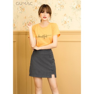 Chân váy phối nút bọc GUMAC