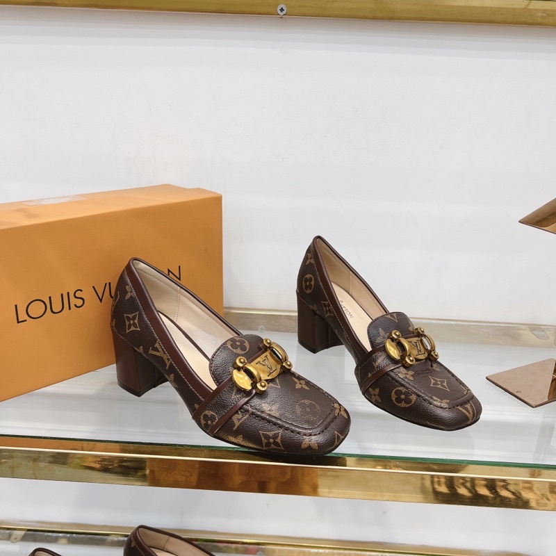 Giày cao gót spsl hoạ tiết đai khoá ngang gót trụ fullbox