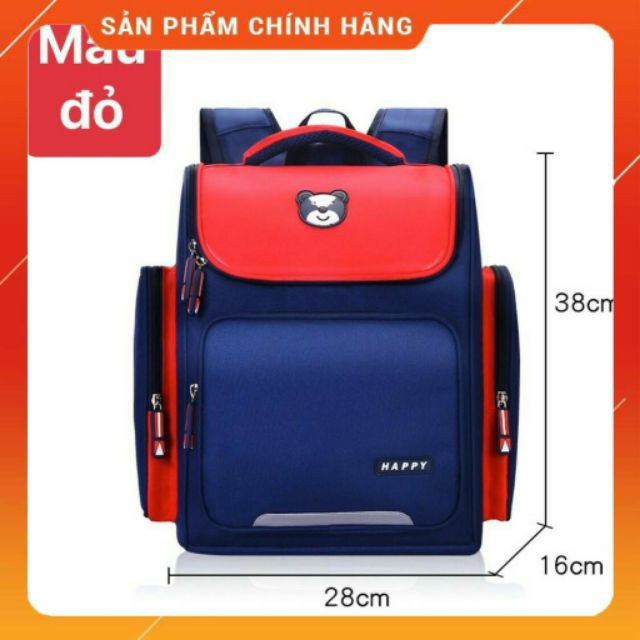 Balo chống gù siêu nhẹ chất liệu vải Polyester chống thấm nước phù hợp học sinh tiêu học - Happy