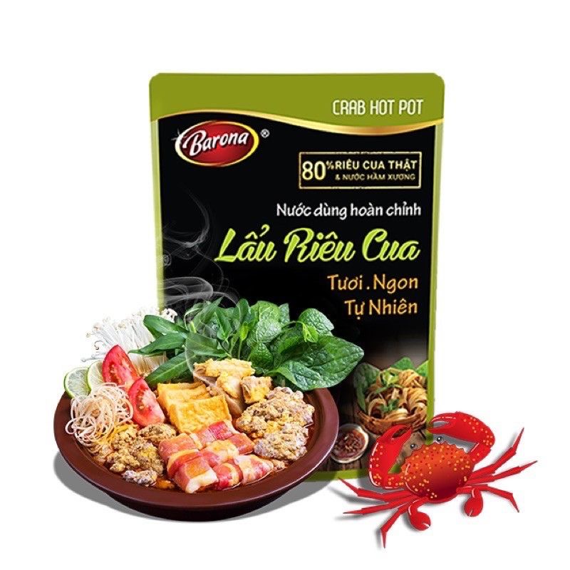 Nước dùng lẩu Barona vị lẩu thái/kim chi/riêu cua 180G | BigBuy360 - bigbuy360.vn