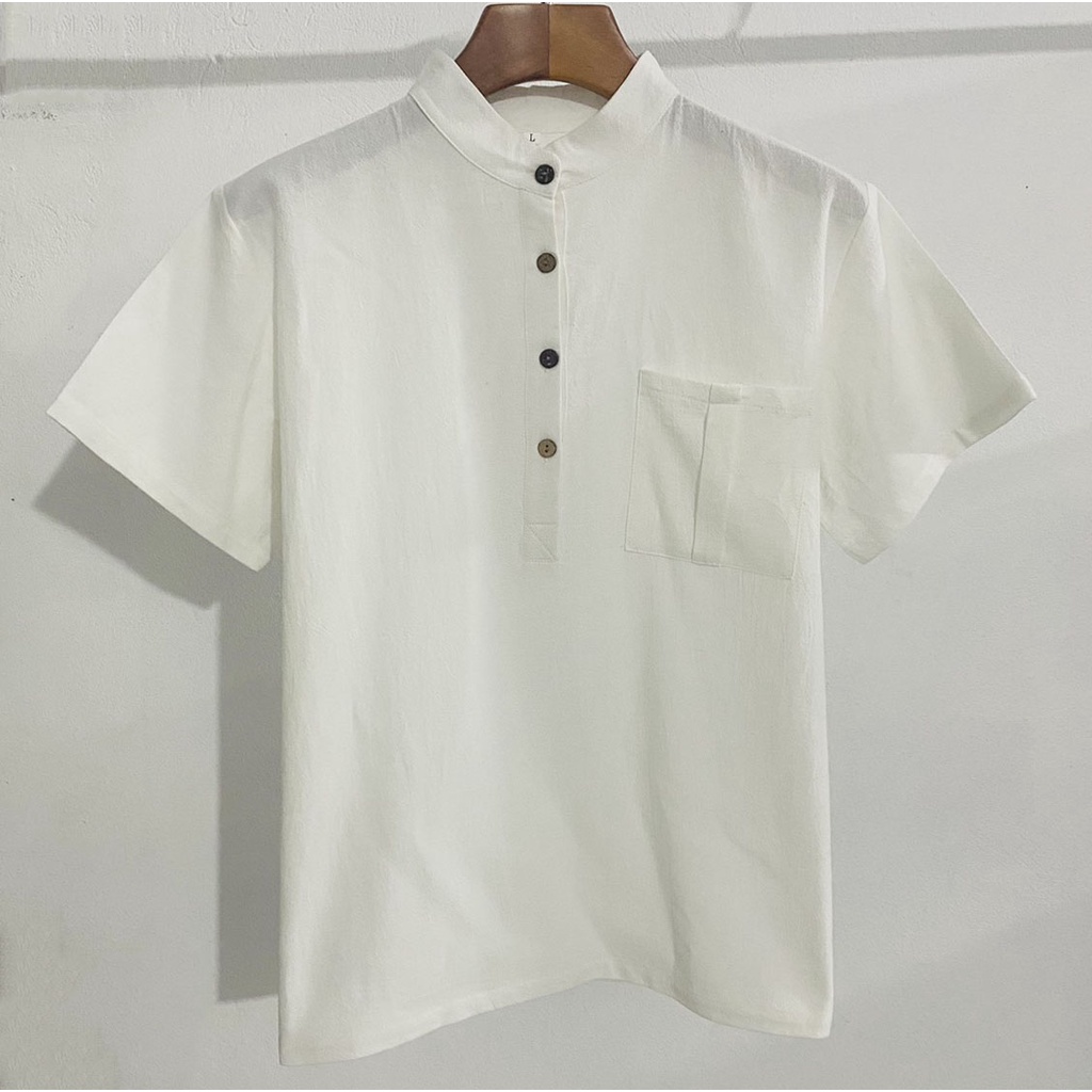 Áo Đũi Nam Cộc Tay Cổ Tàu, Chất Đũi Thái, Form Chuẩn Chất Đũi Cao Cấp Chống Nhăn Mặc Mát Lạnh