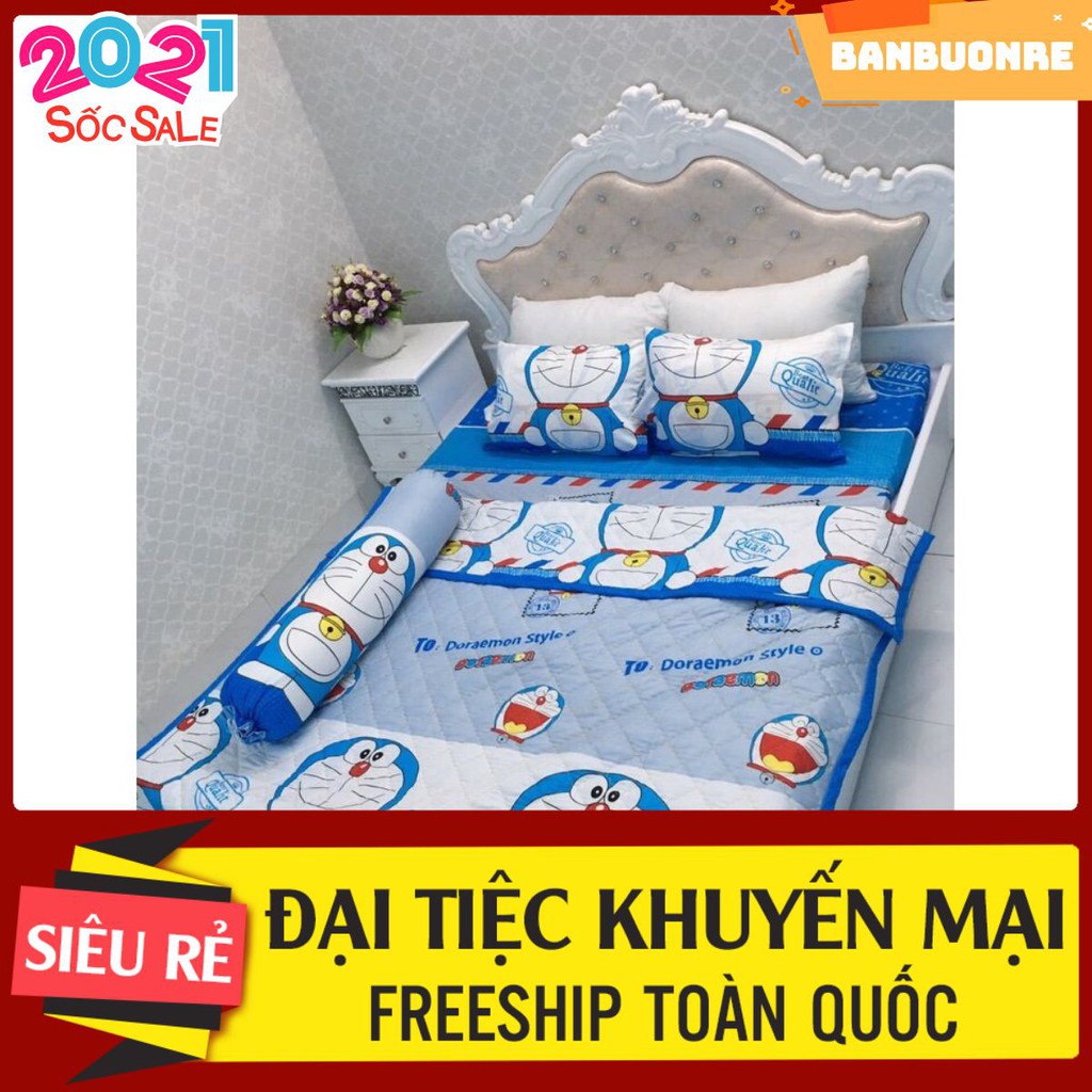 Vỏ gối ôm coton poly doremon