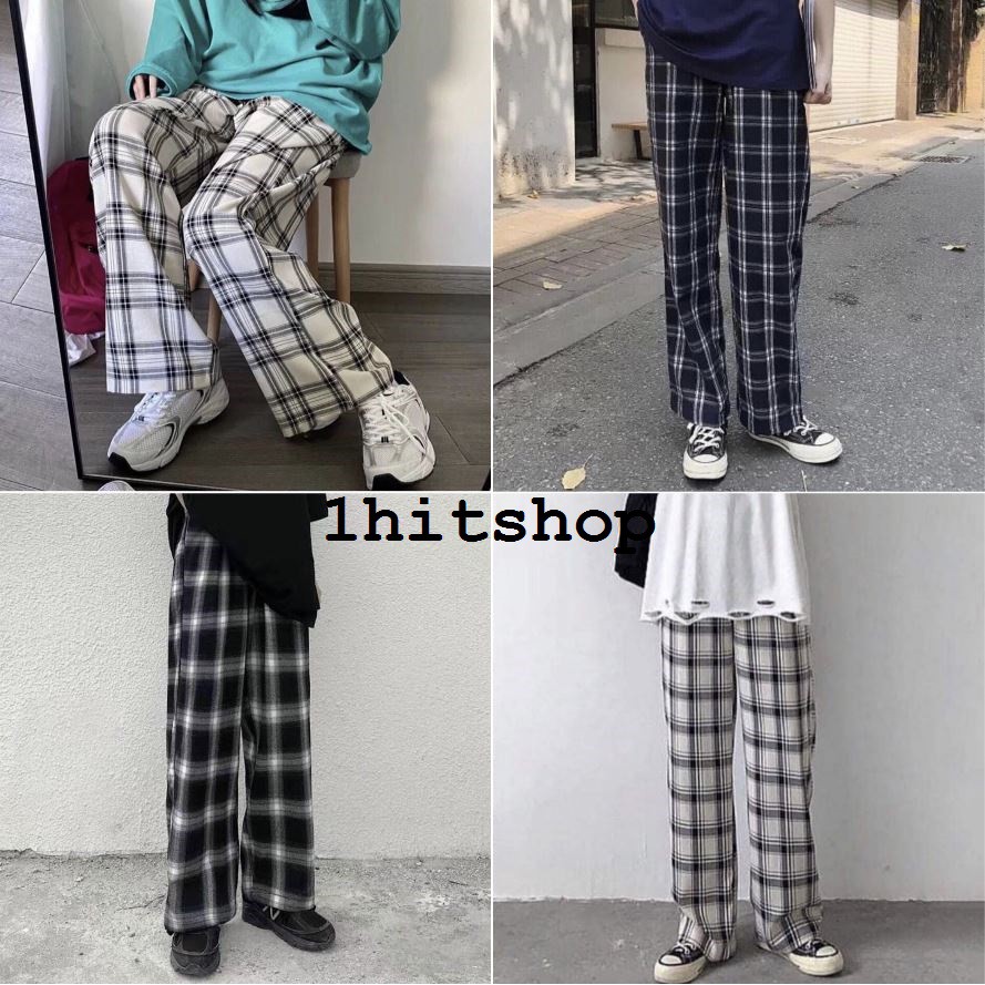 Quần CARO ỐNG RỘNG C_24_2526 Ulzzang Unisex 1hitshop