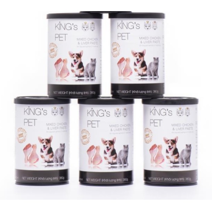 Pate cho chó mèo King Pet lon 380g The Pet, thức ăn ướt dinh dưỡng tăng cân cún mèo Con Mèo Xiêm