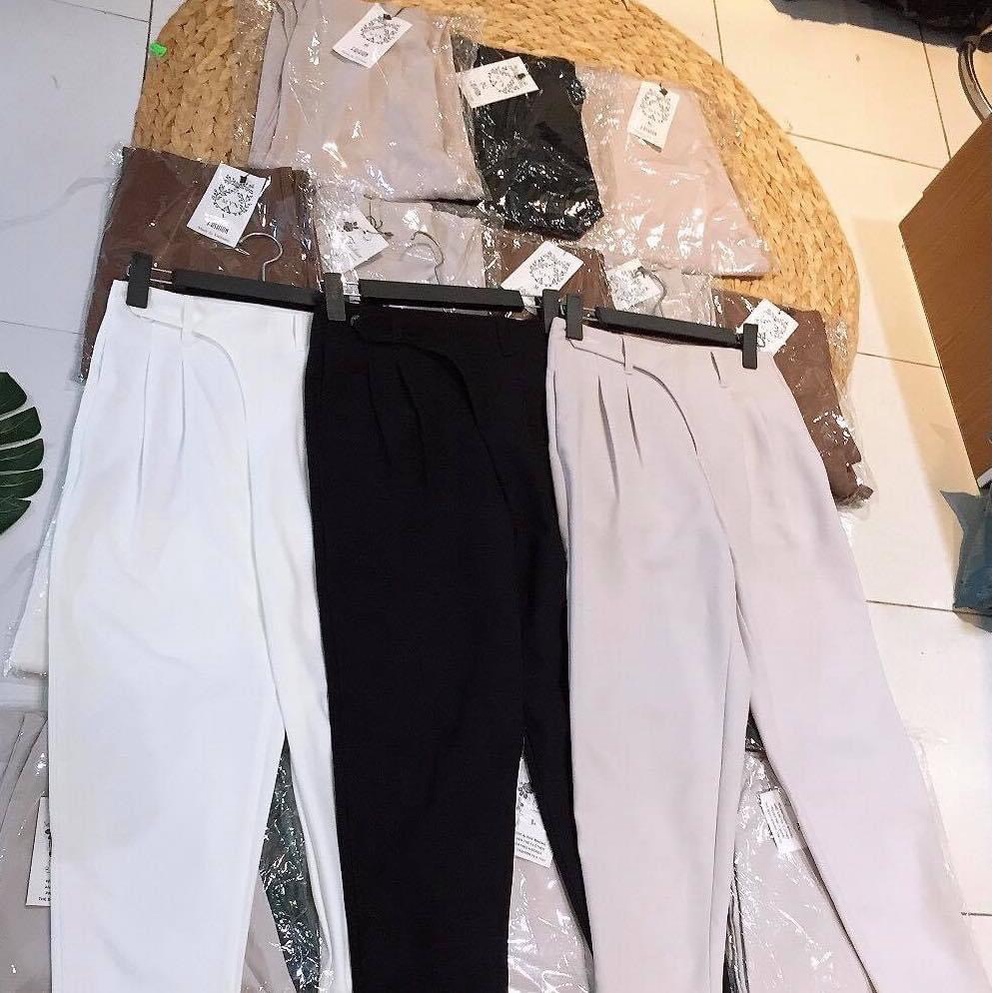 Quần baggy  nữ L.I.E.N Boutique  nút chéo , chất liệu kaki thoáng mát | BigBuy360 - bigbuy360.vn