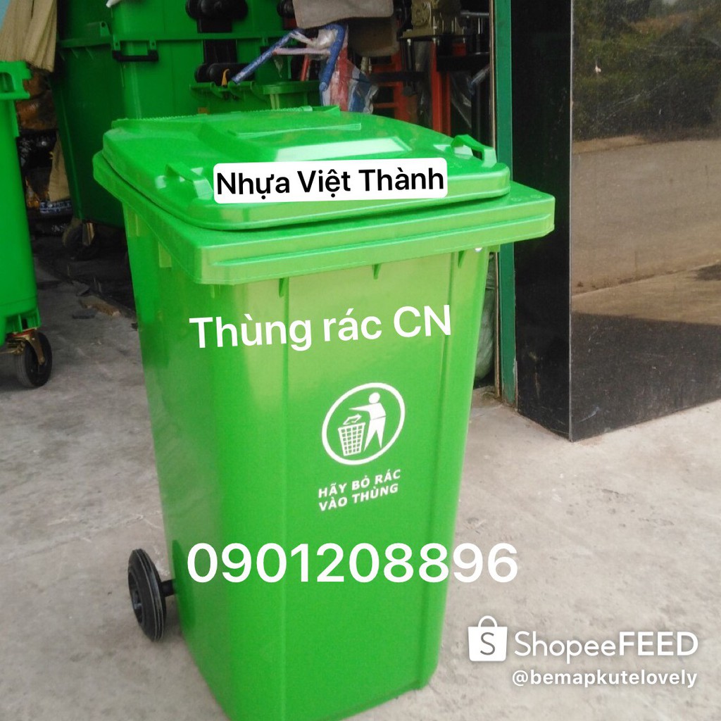 Thùng rác nhựa - Thùng rác 120l - 0901208896 - Thùng rác công nghiệp - Thùng nhựa -Thùng rác nhựa nắp kín120 lít