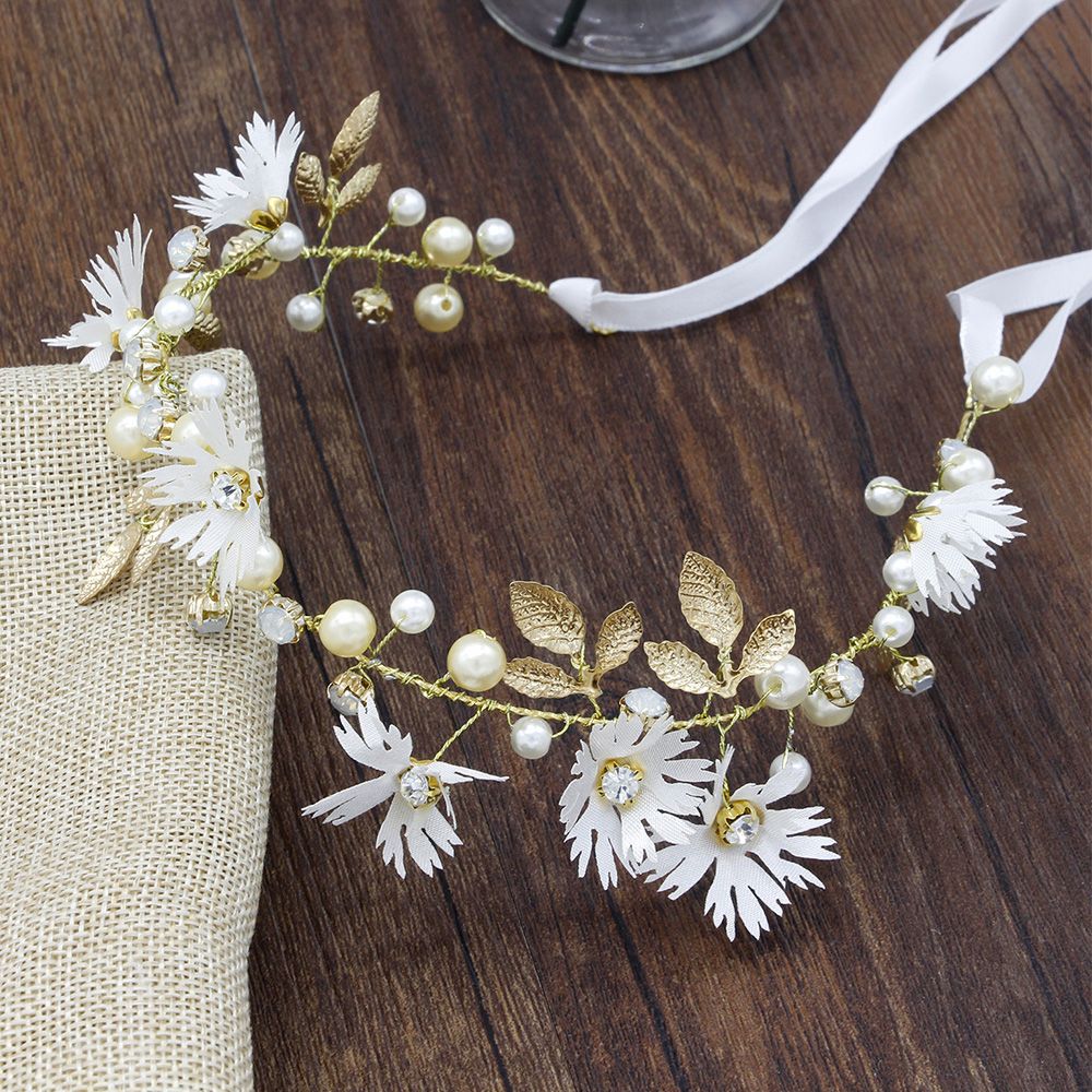 Cài Tóc Trang Trí Hình Hoa Cúc Đính Ngọc Trai Nhân Tạo Dành Cho Cô Dâu