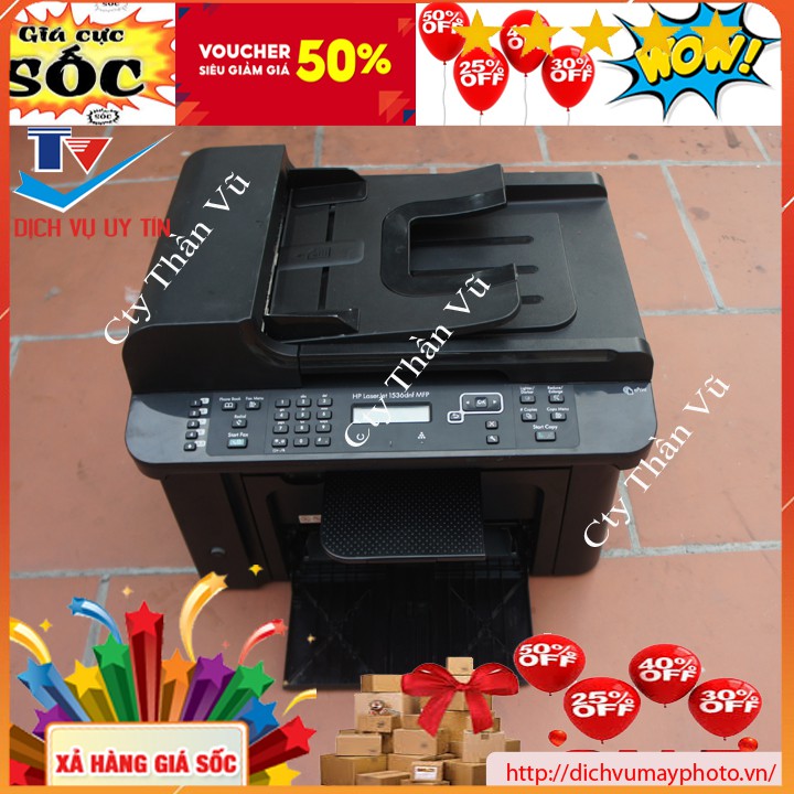 Máy in cũ HP đa năng M1536DNF like new in 2 mặt tự động in mạng có photocopy scan ADF chạy ổn định