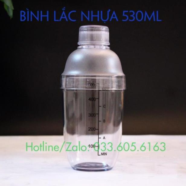 Bình lắc Shaker pha chế nhựa chia vạch đen 350ml - 500ml - 700ml - 1000ml - Núm nắp bình lắc - Dụng cụ pha chế TV