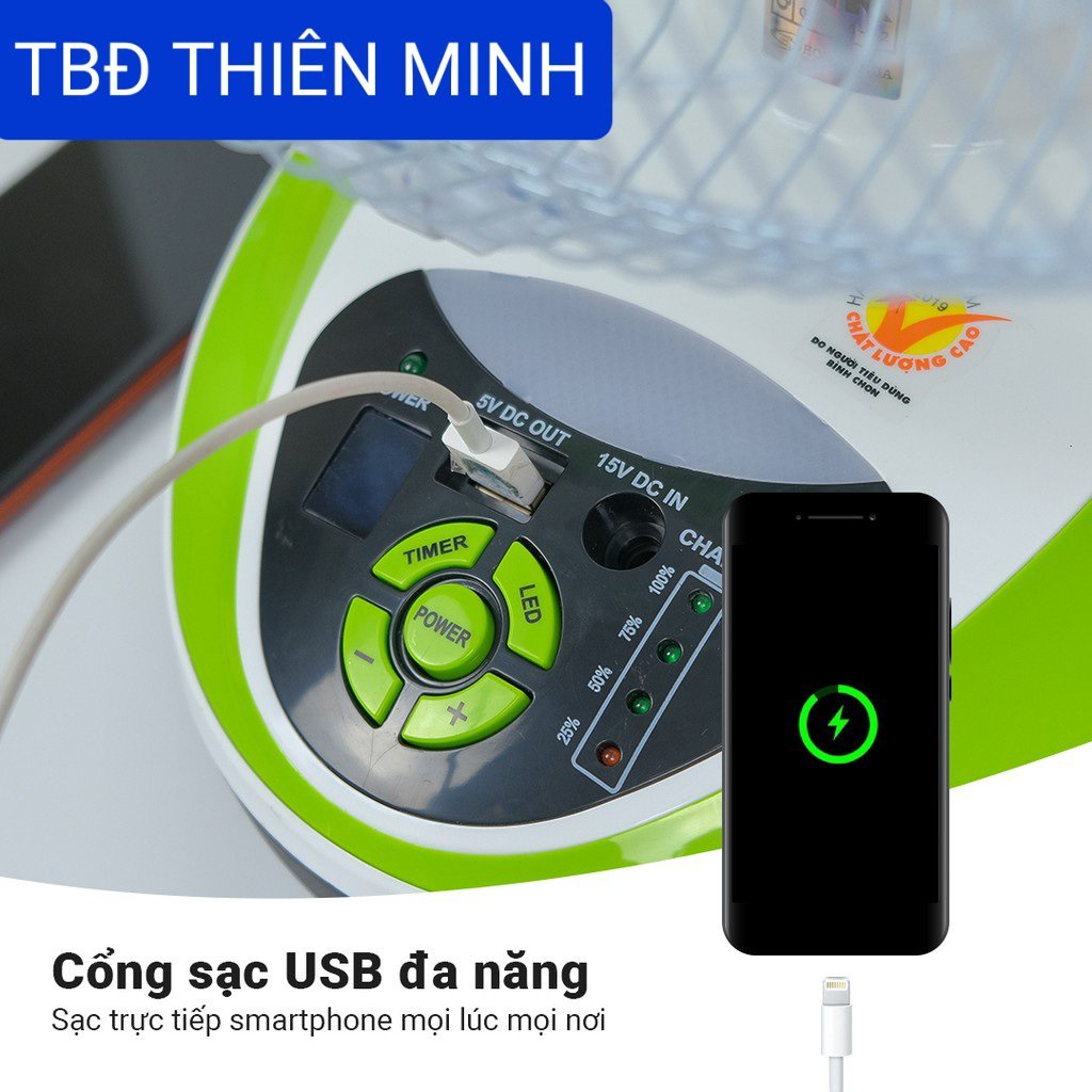 QUẠT SẠC TÍCH ĐIỆN HONJIANDA HJD FL316 2 BÌNH