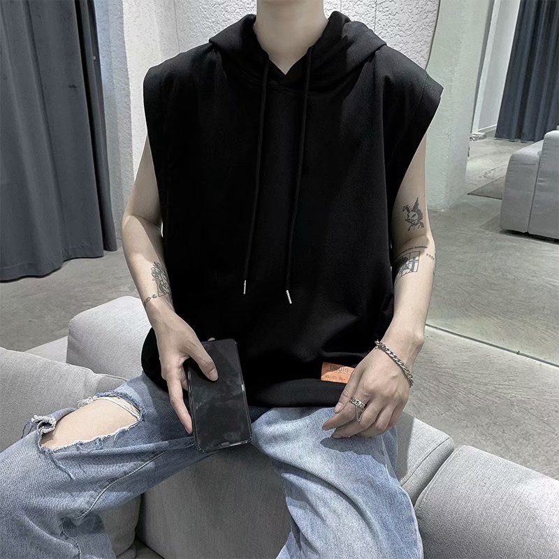 Áo Hoodie Sát Nách Dáng Rộng Thời Trang Cho Nam