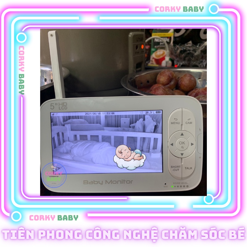 Máy báo khóc Cao cấp Corky baby mbk801 camera xoay 360o -HD720p cực nét