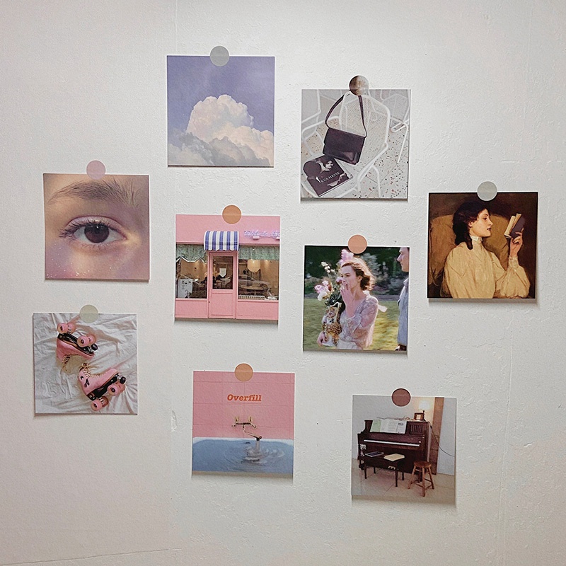 Set 9 Tấm Thiệp Trang Trí Tường Phong Cách Vintage