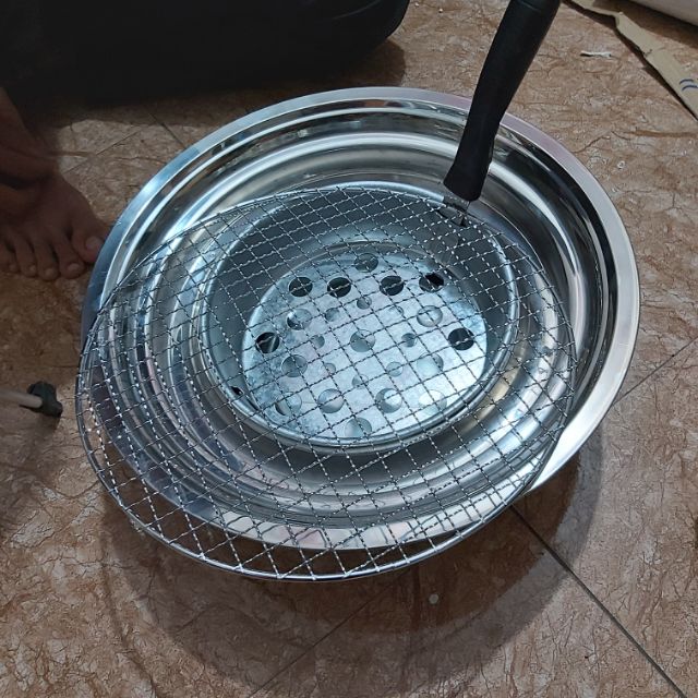 Bếp nướng than hoa ngoài trời, bếp nướng than inox âm bàn