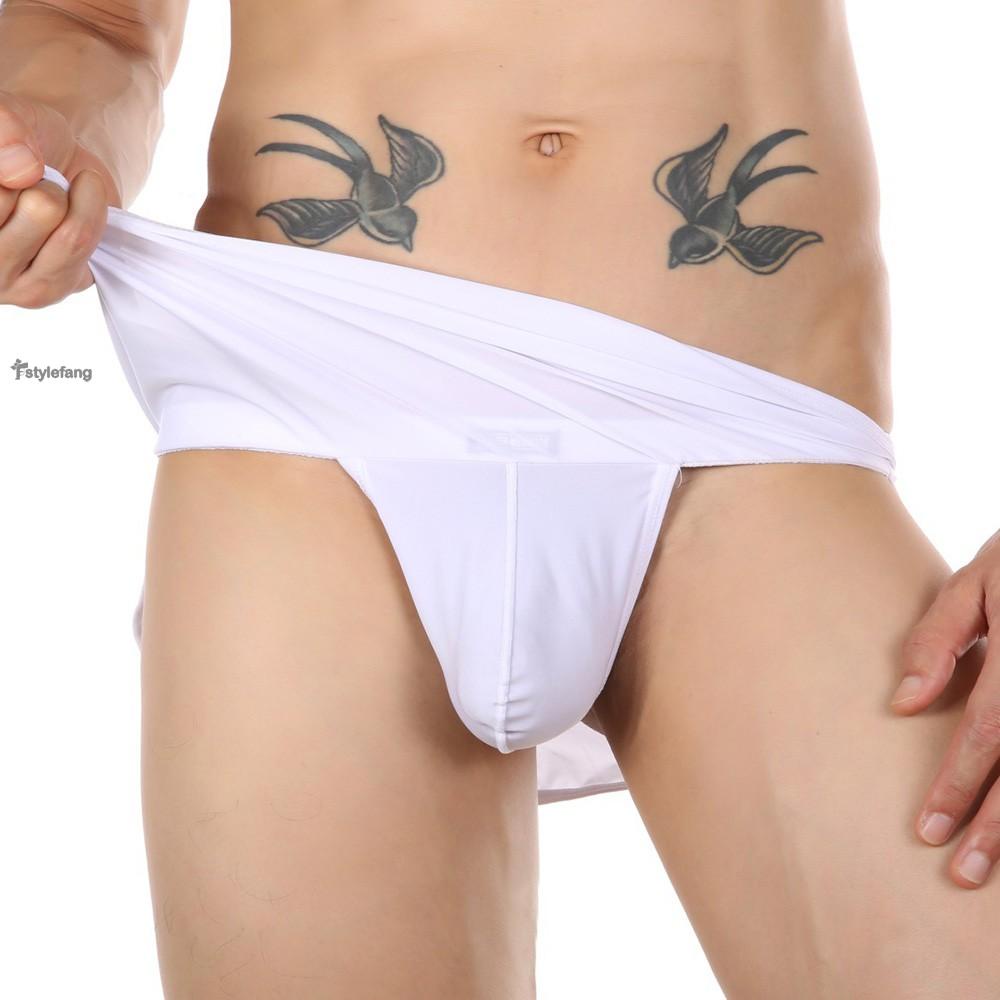 STYLEF-~Mens Sexy G-Strings Thongs Underwear Split Side Boxer Pouch Shorts Gay Lingerie  2021 new readystock hot sale-
