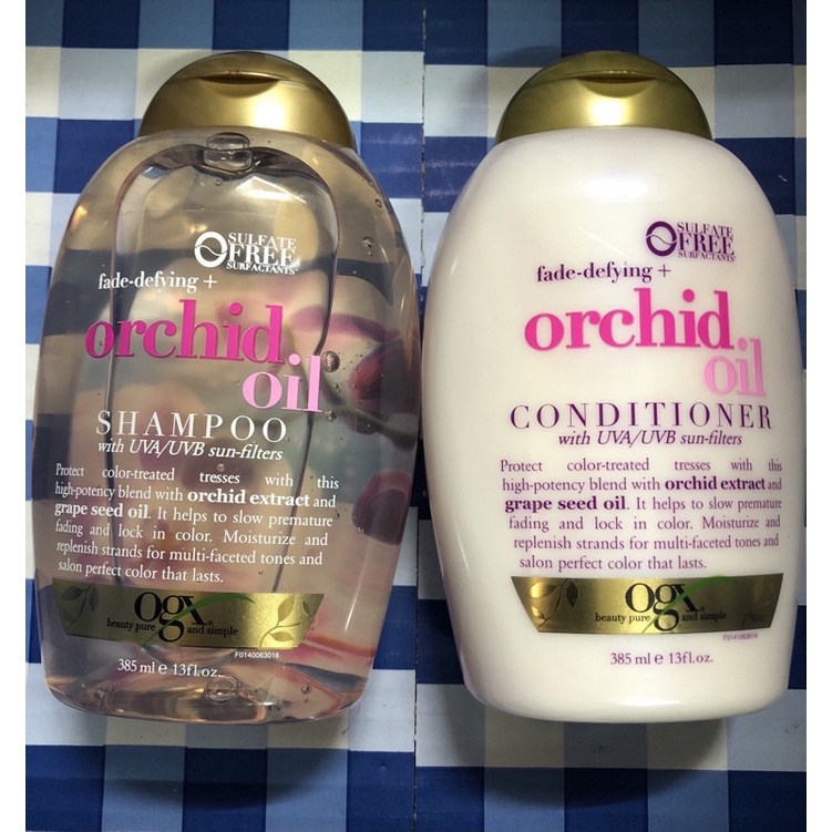 Bộ gội  và xả OGX Fade-Defying Orchid Oil 385ml - Dành cho tóc nhuộm