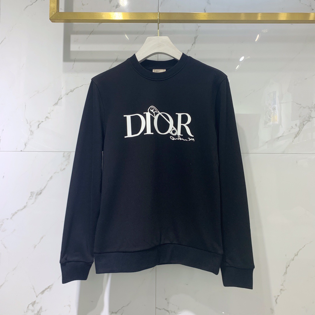 D10R Áo sweatshirt tay dài cổ tròn in hình logo thời trang thu đông